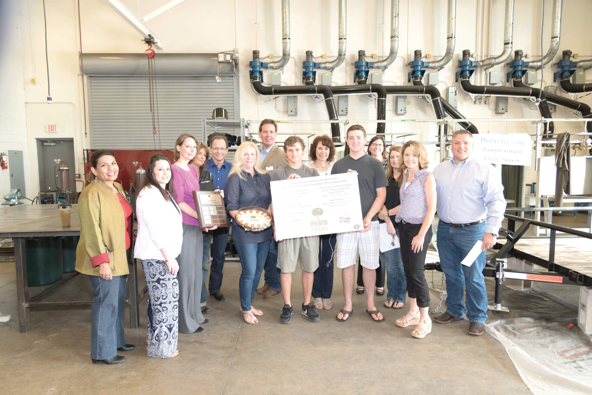 Joe Lemmons, Vandegrift agriculture science teacher, received $5,000 to purchase equipment from the Hill Country Education Foundation grant patrol.