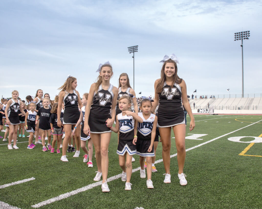 The community rallies around opening day of Vandegrift football season as the Vandegrift Vipers host the Permian Panthers at Monroe Stadium in Austin, Texas, on August 26, 2016