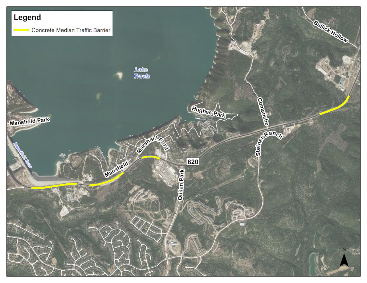 Concrete safety barriers going in along RM 620 curves Four Points News