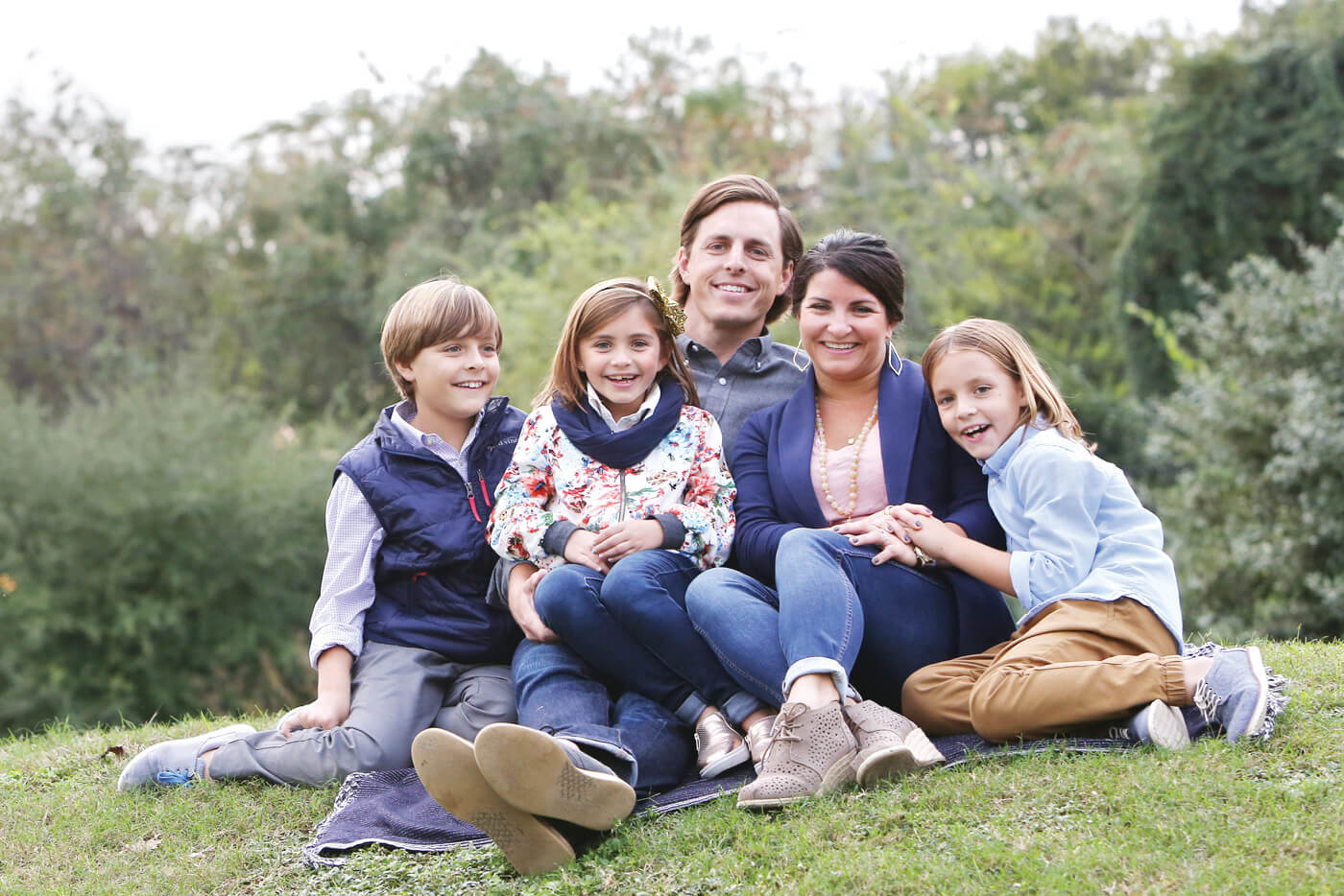 Square Cow co-founder and Steiner Ranch resident Wade Lombard with his family. From left, Jax, Harley, Wade, wife Kimberly and Lawson Lombard.