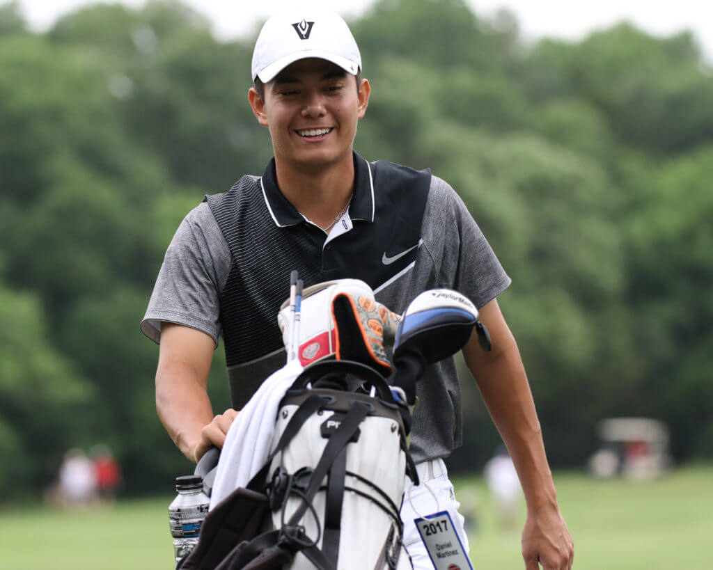 Vandegrift High School's Daniel Martinez makes his way down the course at the UIL Class 5A state golf tournament at Wolfdancer Golf Club in Cedar Creek.