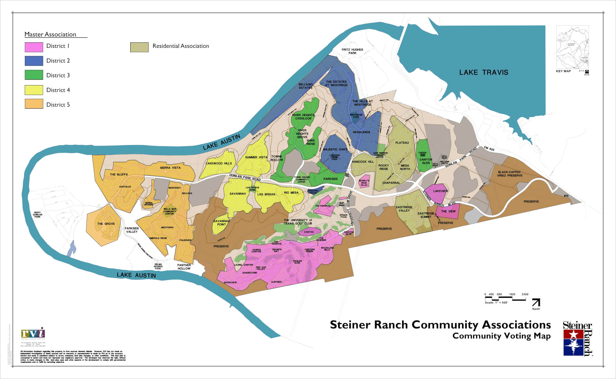 The newly formed voting districts are comprised of neighborhoods within the Steiner Ranch Master Association that are similar in size and location.